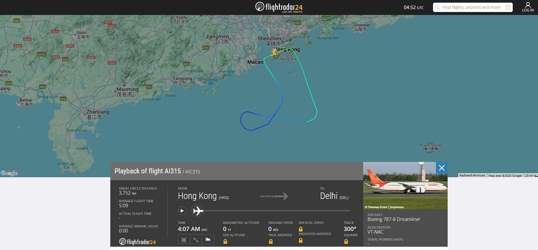 Air India flight returns to Hong Kong after mid-air emergency | News by Thaiger