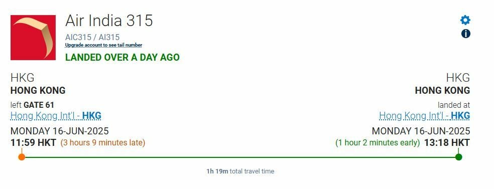 Air India flight returns to Hong Kong after mid-air emergency | News by Thaiger