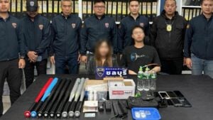 Taiwanese man arrested after rampage with drugs and weapons in Pattaya