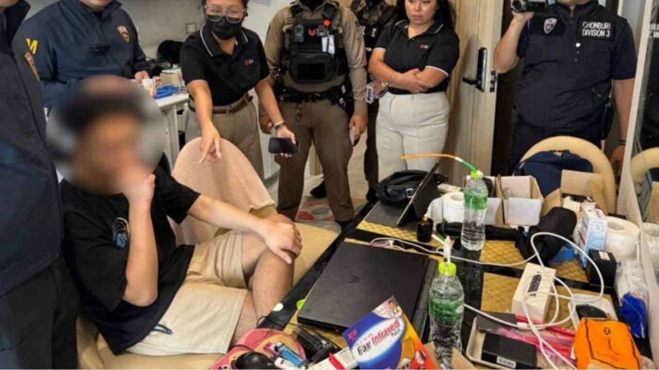 Taiwanese man arrested after rampage with drugs and weapons in Pattaya | News by Thaiger