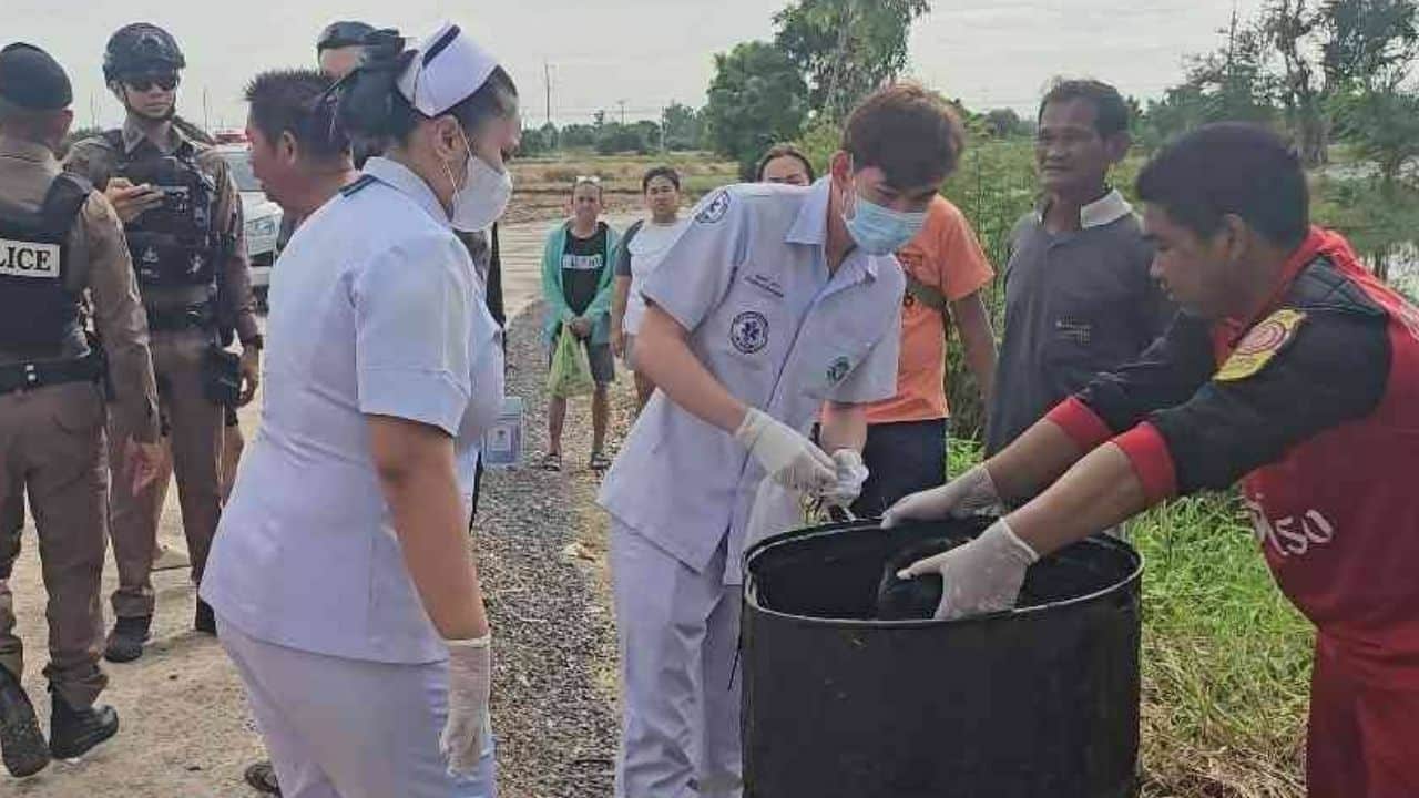 Thai woman struck in asphalt tank