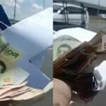 Bangkok expressway turns into treasure hunt after cash falls from vehicle | Thaiger