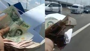 Bangkok expressway turns into treasure hunt after cash falls from vehicle