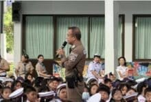 Phuket cops team up with school to fight drugs and helmet rebels