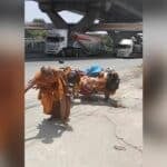 Imposter monk drags motorcycle along road in Korat (video) | Thaiger