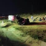 Car flips on Pattaya highway; driver, passengers escape injuries | Thaiger