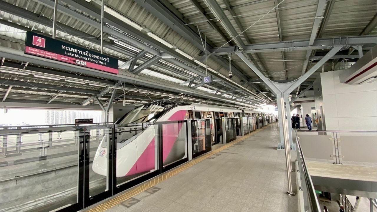 Pink Line extension to Muang Thong Thani now open
