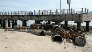 Pattaya deputy mayor leads cleanup of sunken docking buoys
