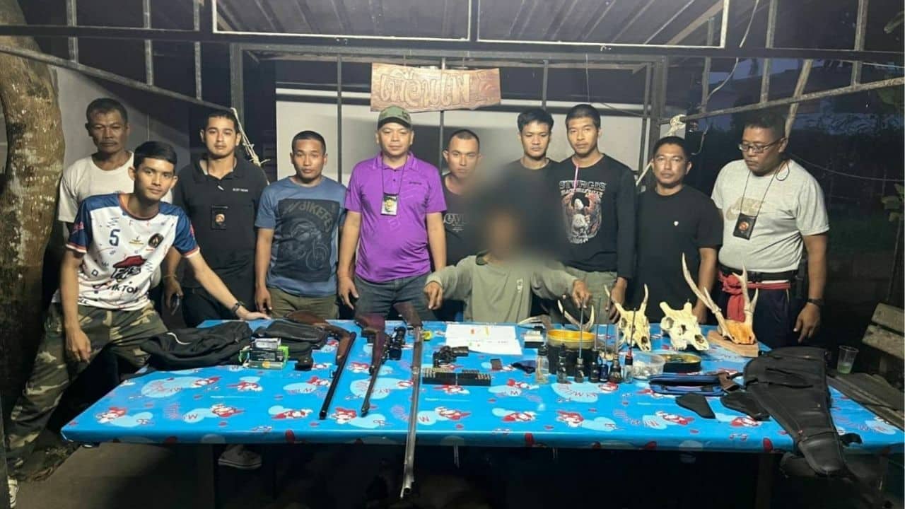 Teacher busted with drugs, weapons, and wildlife in Phang Nga