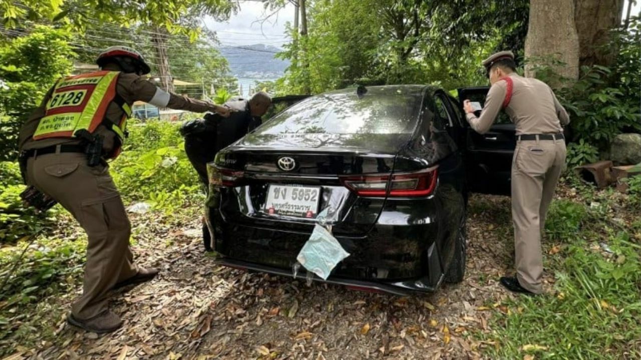 Patong police probe suspicious foreign car with hidden plates