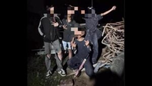 Blade and shame! Burmese teen busted after flaunting weapons