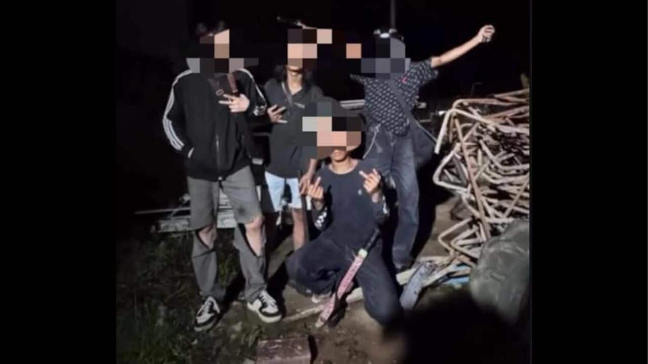 Blade and shame! Burmese teen busted after flaunting weapons