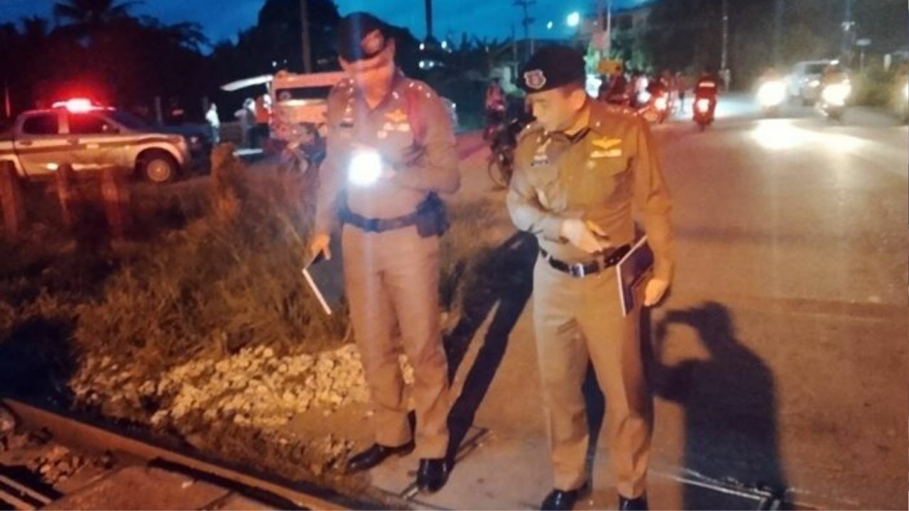 Teenagers on motorcycle killed by train in Songkhla accident