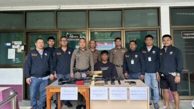 Police seize firearms after arrest in Chon Buri condominium