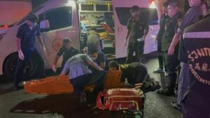 Mass motorcycle crash near Don Mueang Airport injures three