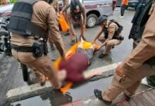 Legless British tourist sprawls sparks mile-long jam in Pattaya