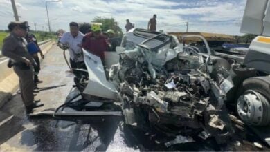Fatal collision in Ayutthaya: Car and truck crash claims life