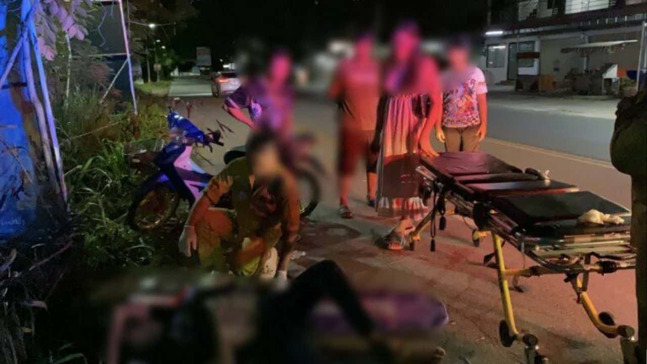 Motorcycle crash leaves young man critical in Chon Buri