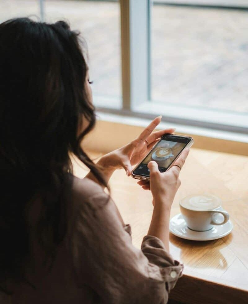 Taking a photo of the coffee