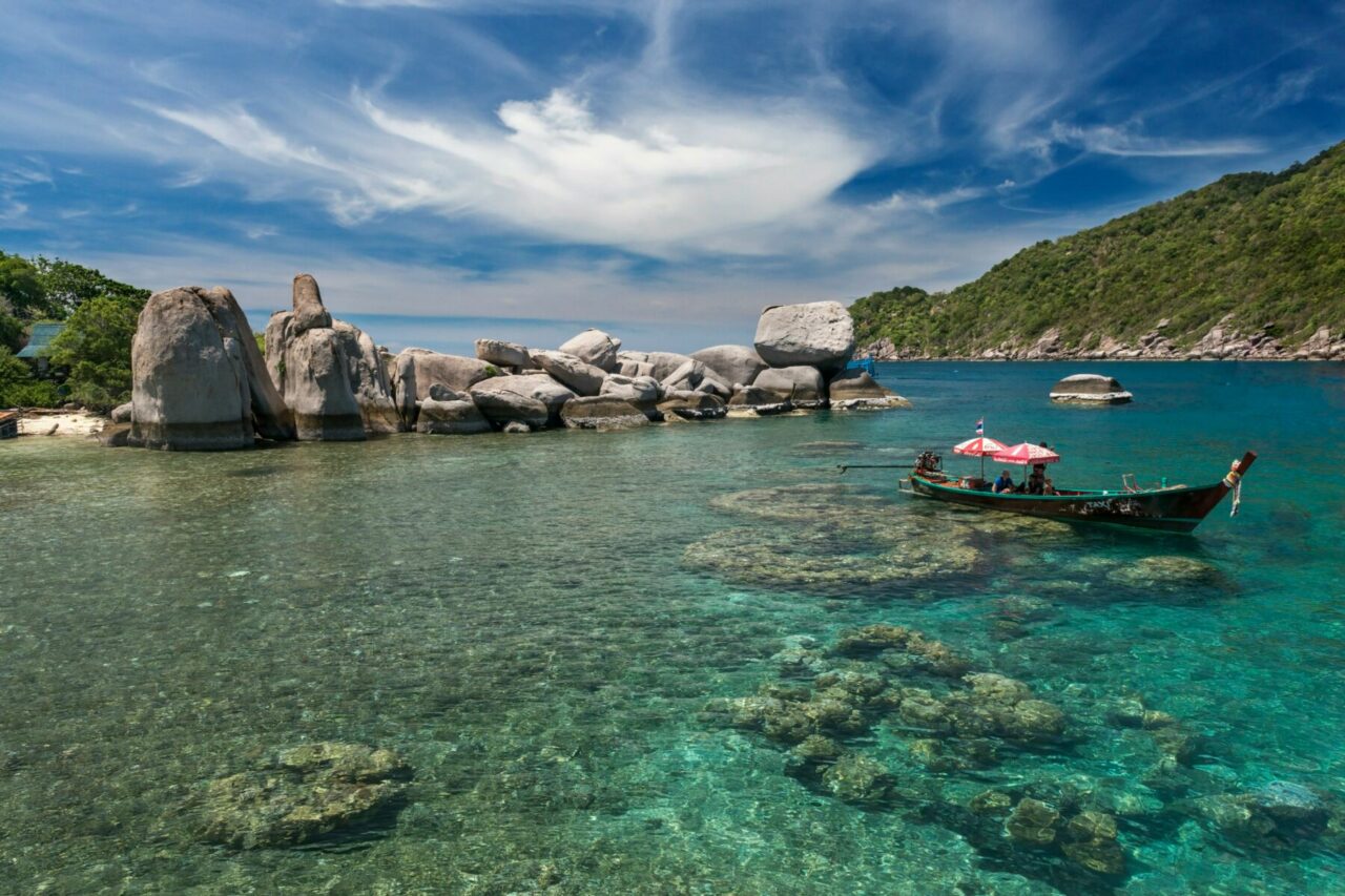 On the sea off the coast of Koh Tao