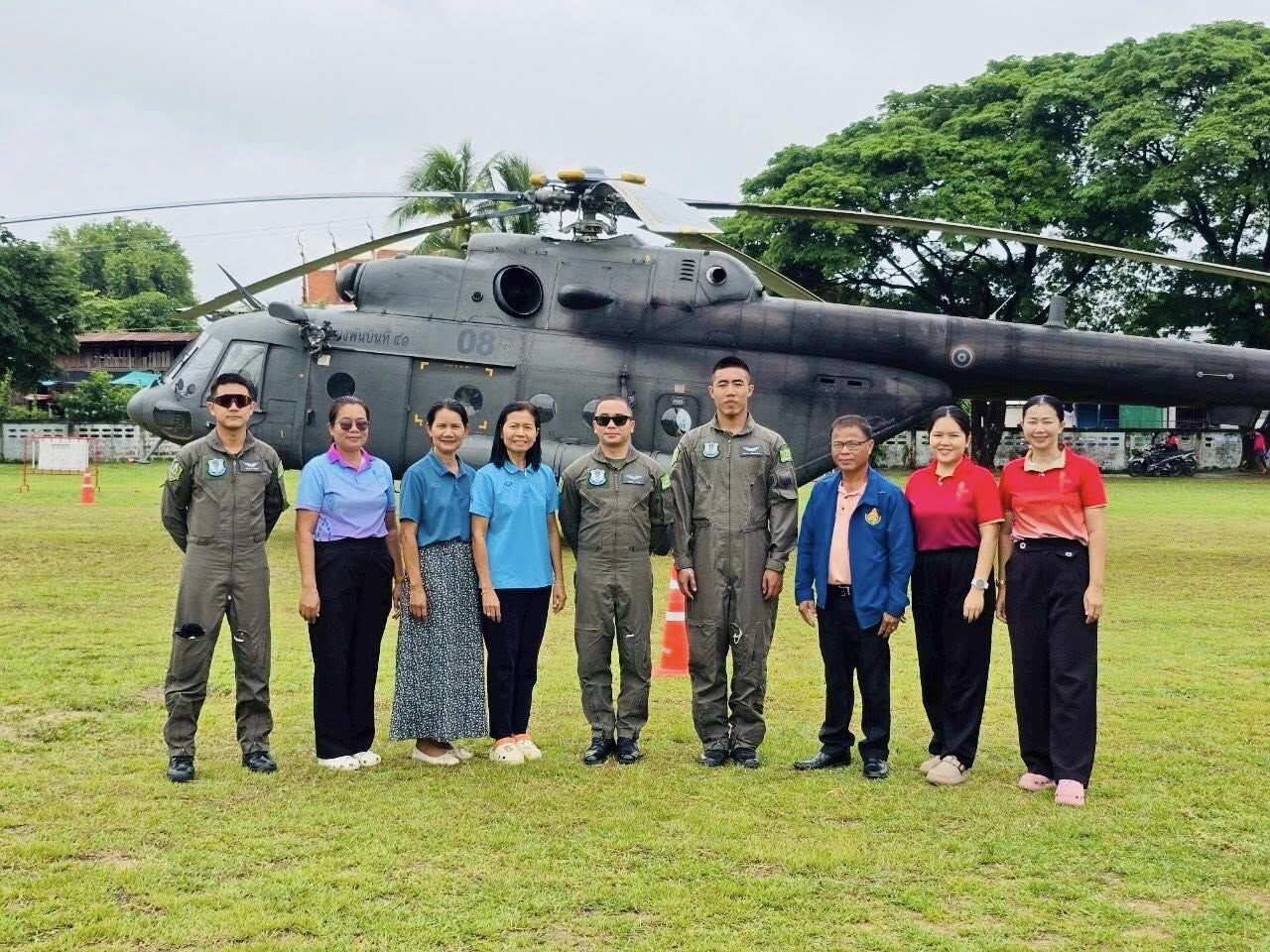 RTAF helicopter makes emergency landing on school field | News by Thaiger