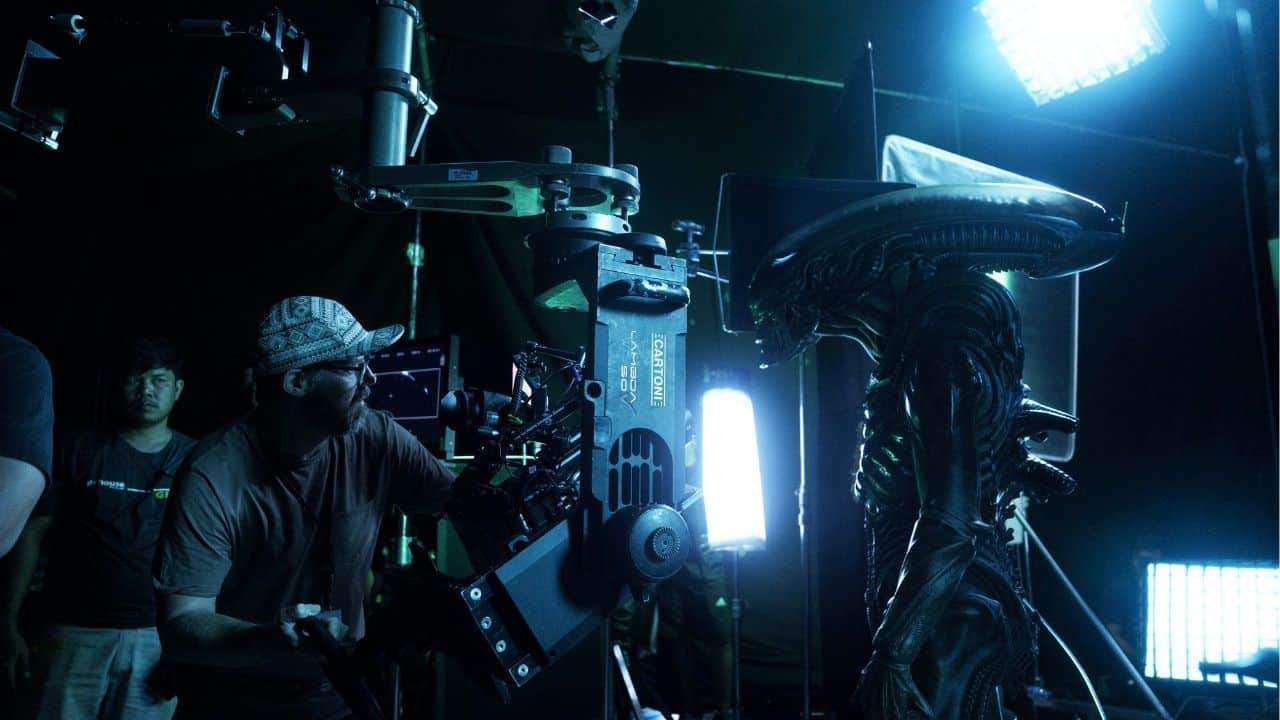 Behind the scenes of filming Alien: Earth | Photo taken from Alien vs. Predator website