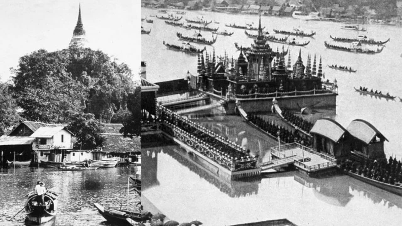 Riverside scenes of bangkok in the 1900s