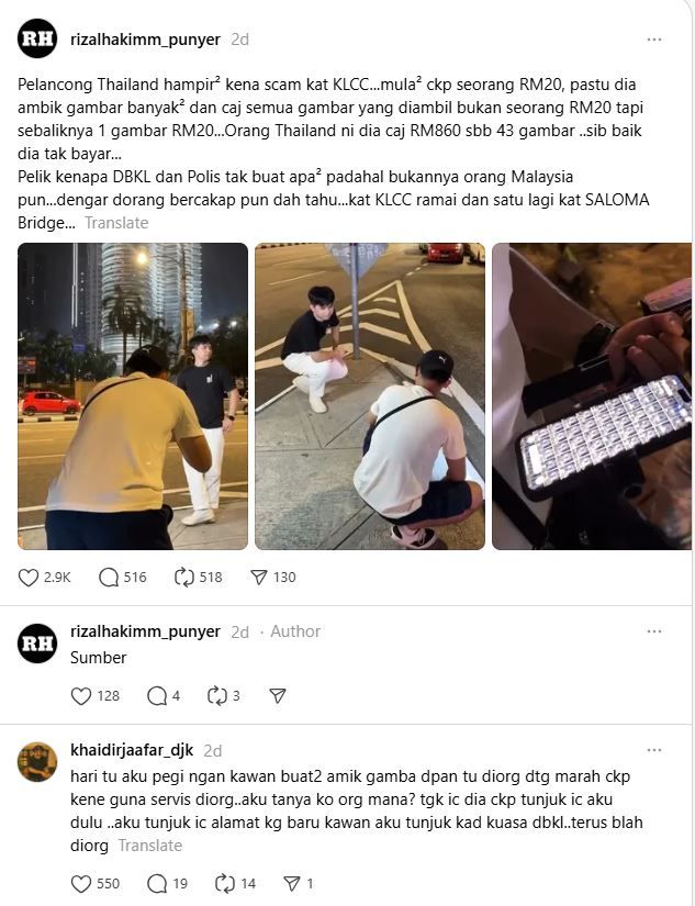 Scamera action: Snap-happy KL hustler fleeces Thai tourists (video) | News by Thaiger