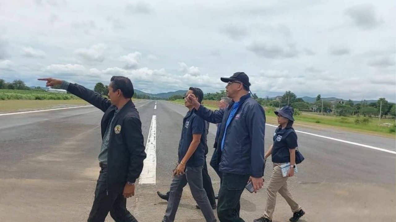DSI investigates illegal airfield on public road in Nakhon Ratchasima