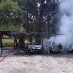 Blaze destroys eight vehicles at Ban Rai hotel car park | Thaiger