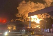 Fire engulfs Buriram rubber factory, smoke spans 10 kilometres