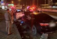 Drunk driver crashes into police car in Nonthaburi, two injured