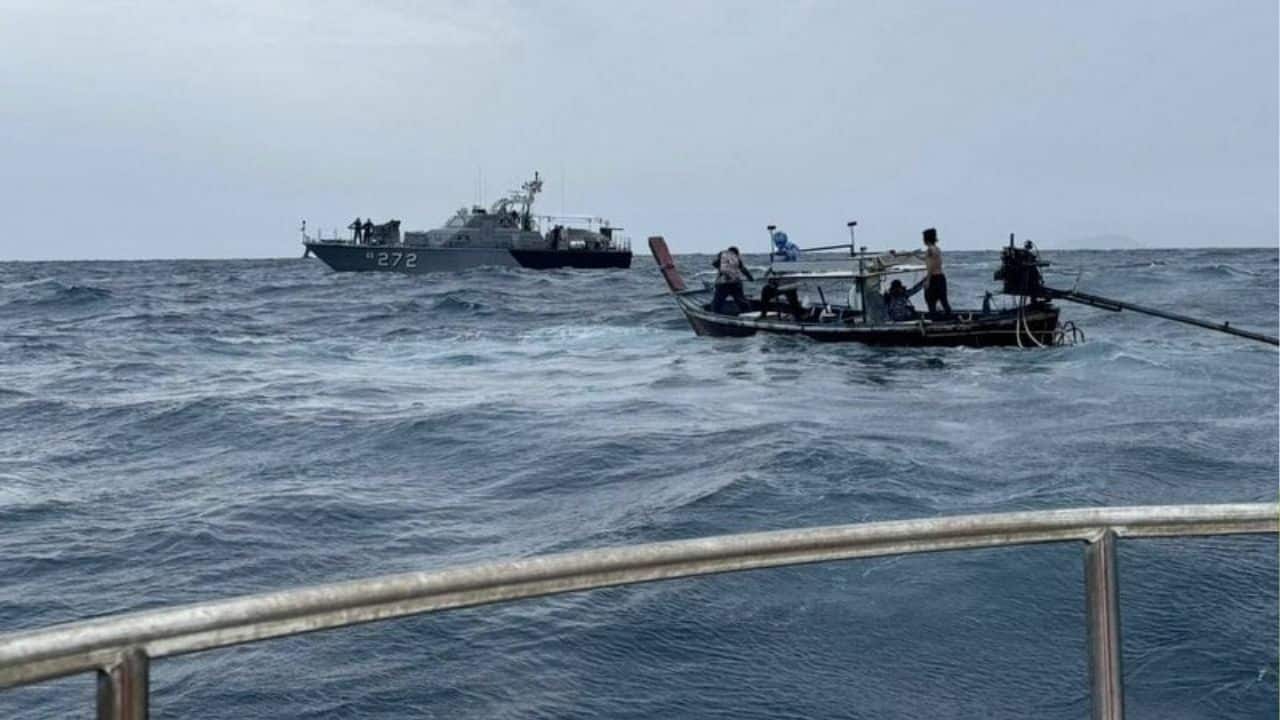 Five rescued from drifting boat off Phuket amid severe weather