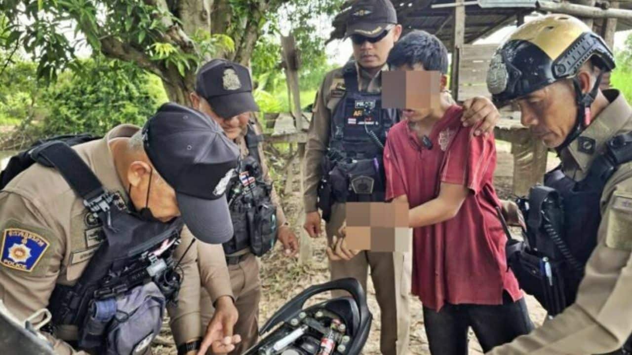 Buriram man caught with stolen motorcycle and drugs