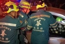 Nissan sedan crash in Chachoengsao leaves two critically injured
