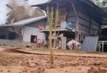 EOD Police destroy BM-21 rocket embedded under Buriram house | Thaiger