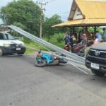 Thai woman injured as iron rods fly off pickup on Khon Kaen road | Thaiger