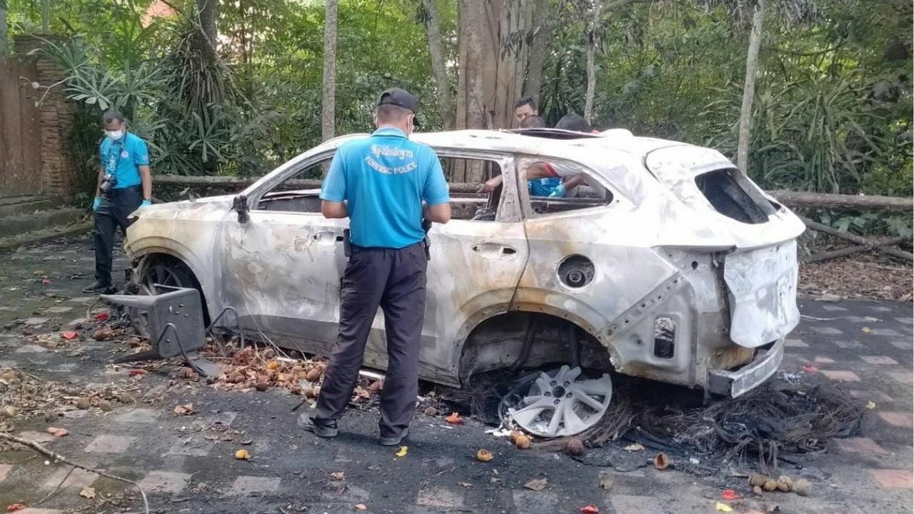 Thai man arrested for setting fire to ex-MP’s car in Songkhla