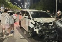 South Korean man causes pile-up on Pattaya road, 8 cars damaged