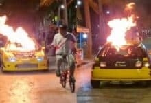 Fire-breathing car stirs outrage after footpath drive in Chon Buri