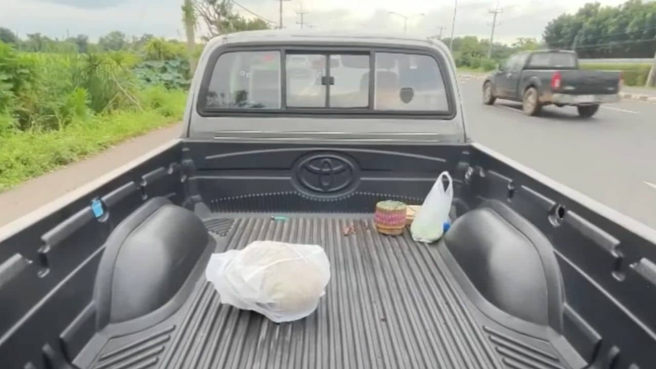 Thai man hits his face with durian in accident on Buriram road