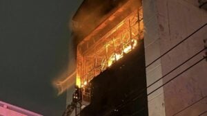 Fire erupts on 6th floor of Bangkok building, cause under investigation