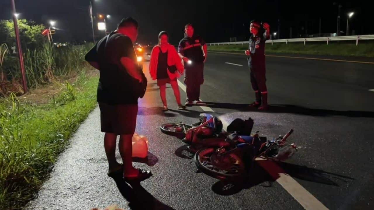 Pikcup denies crashing into motorcyclist despite dragging his body into petrol station