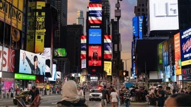 Thai national flag and message fly high in New York Time Square | Thaiger