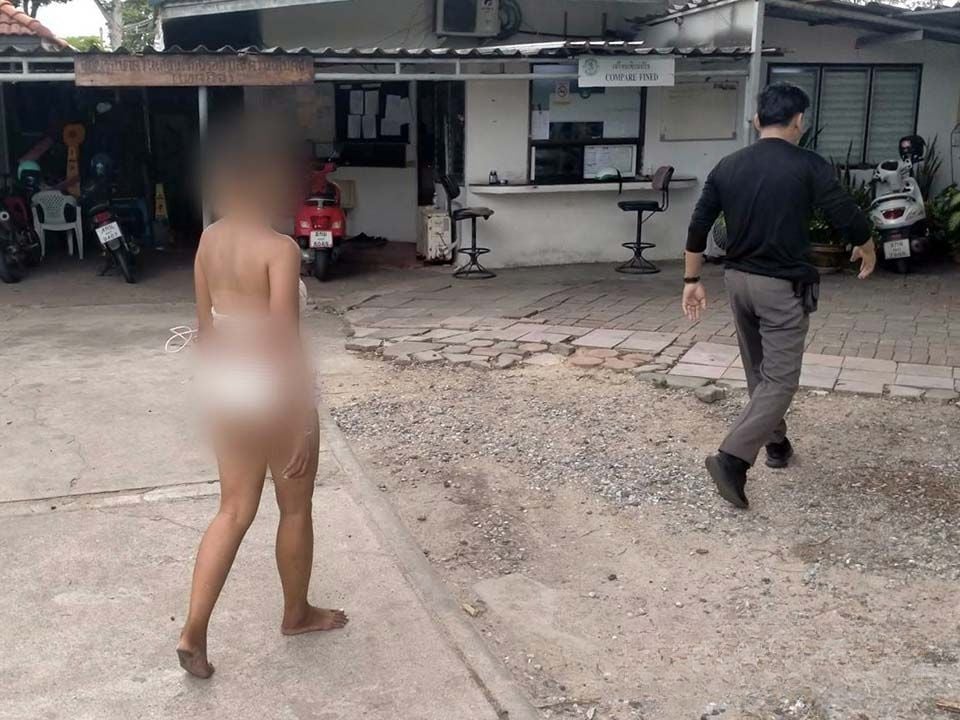 Topless woman rescued on Pattaya street in distress drama | News by Thaiger