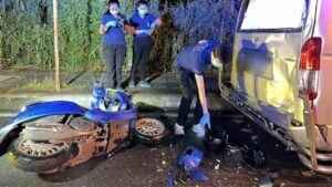 Speeding rider dies in horror crash with parked van in Nonthaburi