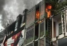 Bangkok spa inferno guts building in early morning blaze