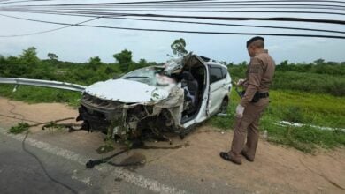 Police officer dies in SUV crash in Ubon Ratchathani | Thaiger