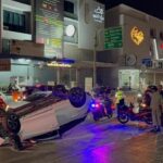 Dozy driver flips car in late-night pile-up in Pattaya | Thaiger