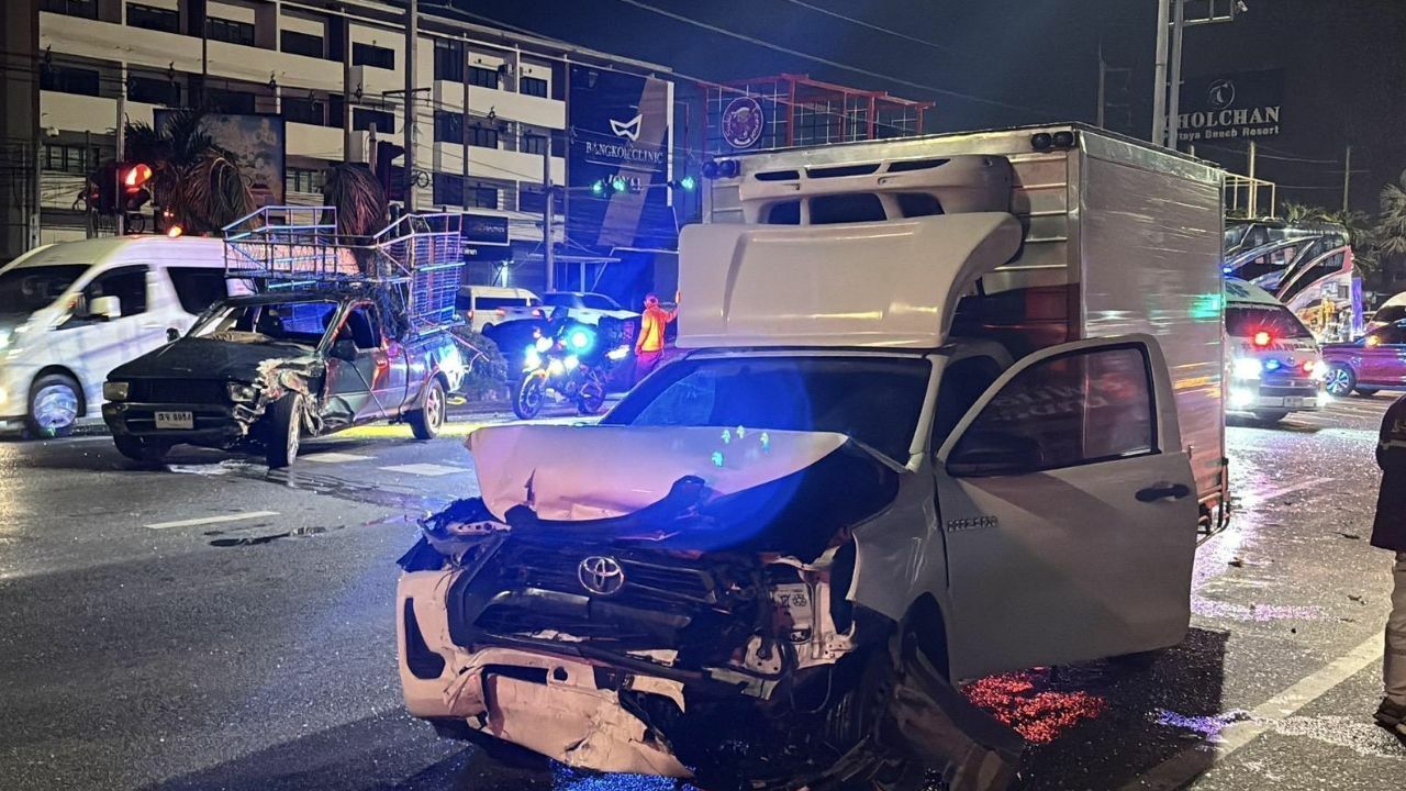 Udder chaos as milk van collides with drunk driver in Pattaya crash